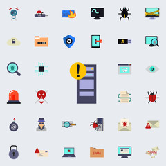 Aufkleber - exclamation point on computer icon. Virus Antivirus icons universal set for web and mobile