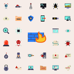 Aufkleber - firewall icon. Virus Antivirus icons universal set for web and mobile