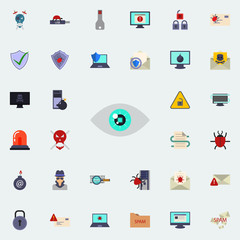 Poster - digital eye icon. Virus Antivirus icons universal set for web and mobile