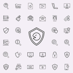 Aufkleber - virus in the shield icon. virus antivirus icons universal set for web and mobile