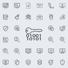 Aufkleber - electronic key icon. Virus Antivirus icons universal set for web and mobile