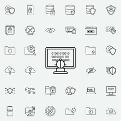 Aufkleber - beetle in the digital space icon. Virus Antivirus icons universal set for web and mobile