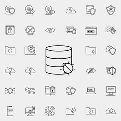 Aufkleber - bug in coins icon. Virus Antivirus icons universal set for web and mobile