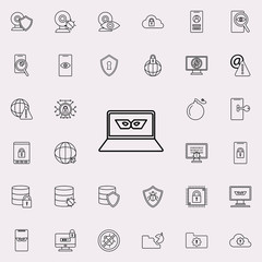 Aufkleber - spy in laptop icon. Virus Antivirus icons universal set for web and mobile