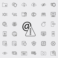 Aufkleber - warning sign in email icon. Virus Antivirus icons universal set for web and mobile