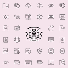 Aufkleber - lock the system icon. Virus Antivirus icons universal set for web and mobile