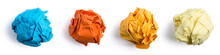 Collection Of Colorful Crumpled Paper Balls