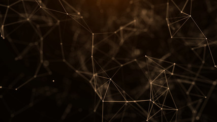 Poster - Big data visualization. Science background. Big data complex with compounds. Lines plexus