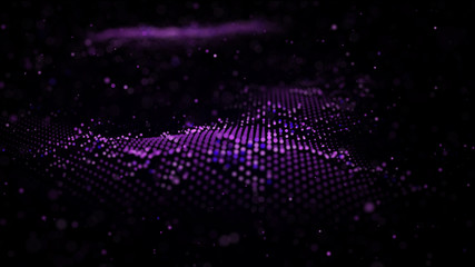 Poster - big data visualization. visual information complexity. data threads plot. 3d rendering. data technol
