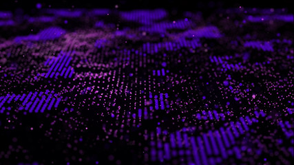 Poster - big data visualization. visual information complexity. data threads plot. 3d rendering. data technol