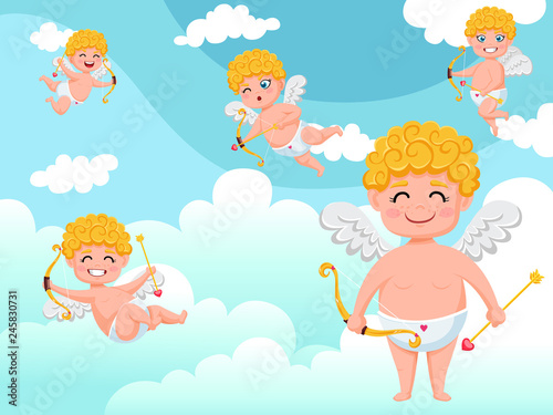 Cupid angels characters fly...
