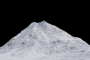 Sticker - mountain peak with snow isolated on black background