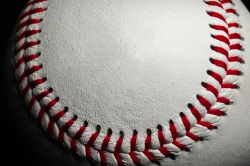 Wall Mural - Macro of baseball dramatic light 