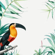 Tropical parrot frame illustration