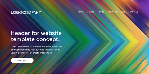 Vector illustration of abstract background template with colourful design and gradient style for Web Header Hero