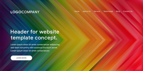 Vector illustration of abstract background template with colourful design and gradient style for Web Header Hero