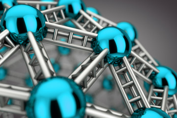 Poster - Abstract Metal Scientific Molecule or Atom. 3d Rendering