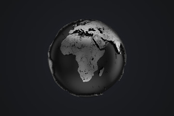 Poster - Abstract Metal Earth Globe. 3d Rendering