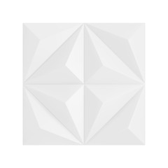 Poster - White Abstract Geometric Polygonal Pyramids Wall Panel Segment. 3d Rendering