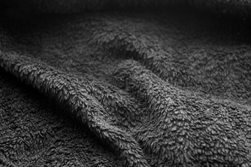 Sack cloth texture with blur effect in black and white.