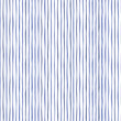 Blue Thin Hand Drawn Wavy Uneven Vertical Stripes On White Backrgound Vector Seamless Pattern. Classic Abstract Geo