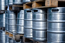 Many Metal Beer Kegs