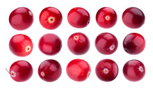 Cranberries Collection, Cranberry Isolated On White Background