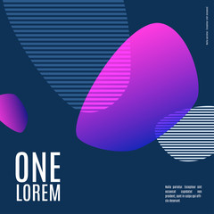 Poster - Abstract design of vector elements for graphic template. Modern black background. Colourful smooth lines for party, celebration, anniversary, festival