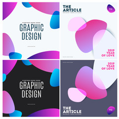 Poster - Abstract design of vector elements for graphic template. Modern background. Colourful smooth lines for business branding, website sale, marketing, discount, offer.