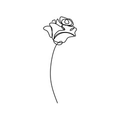 Wall Mural - continuous line art drawing of flower vector illustration. minimalist hand drawn one single stripe d