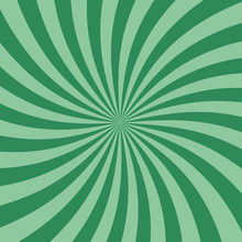 Swirl Retro Sunburst Green Spiral Flat Design Vector Background