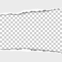 Wall Mural - Snatched middle of white paper which edges have soft shadow. Hole has transparent background. Vector template paper design.