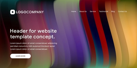 Fototapete - Wavy and minimal geometric of Website or landing page background template. Dynamic and Trendy gradient shapes composition. Abstract and Creative wallpaper. Bright Liquid and Colorful Fluid