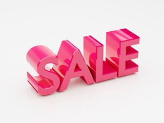 Poster - Sale pink glossy text word