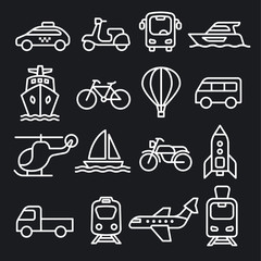 Wall Mural - transport icons