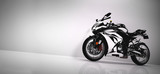 Sports motorcycle on white background.