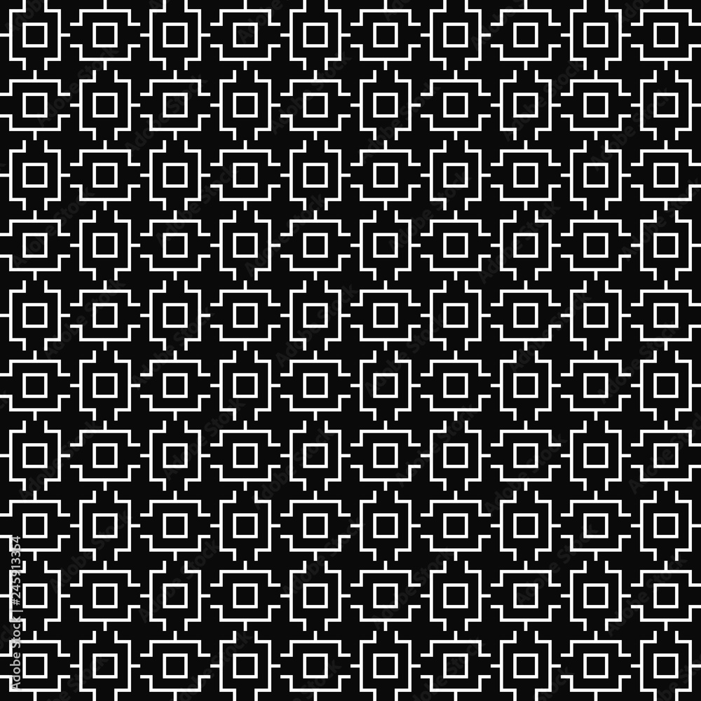 Vector seamless geometric pattern. Line texture. Black-and-white background. Monochrome design. Vector EPS 10
