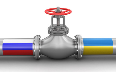 Poster - Pipeline with flags. Image with clipping path