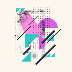 Aufkleber - retro abstract geometric background. the poster with the flat figures.