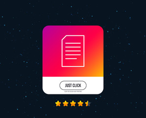 Poster - Document Management line icon. Information File sign. Paper page concept symbol. Web or internet line icon design. Rating stars. Just click button. Vector