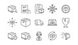 Logistics and Shipping line icons. Truck Delivery, Checklist and Parcel tracking. Cargo linear icon set.  Vector