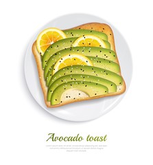 Canvas Print - Avocado Toast Realistic Design Concept