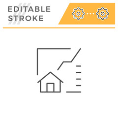 Poster - Real estate graph line icon