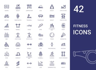 Wall Mural - fitness icons set