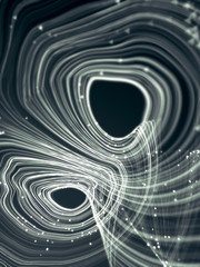 Poster - Magic wavy rings with on a dark background. 3d rendering