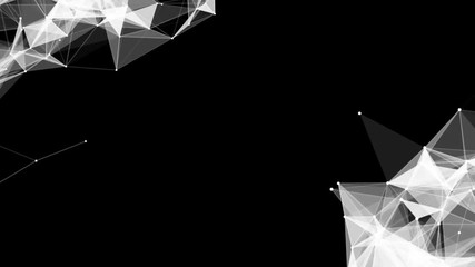 Poster - Plexus structure evolving in organic motion. Abstract technology, science and engineering motion background. Depth of field settings. 3D rendering.