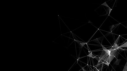 Poster - The structure is transformed into a corner. Background for text.Abstract background with neon triangles. Seamless loop.