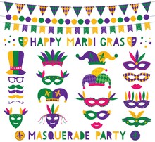 Mardi Gras Decoration And Party Photo Booth Props