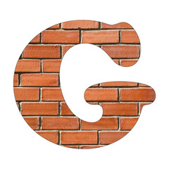 Wall Mural - Letter G of the alphabet - Red brick wall background