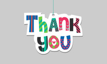 Thank You Paper Cutout Hanging Card